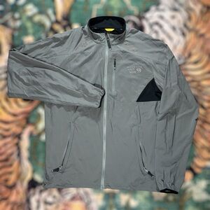 Mountain Hardwear Geist Jacket Lightweight Full Zip Windbreaker Outdoor Gray M *